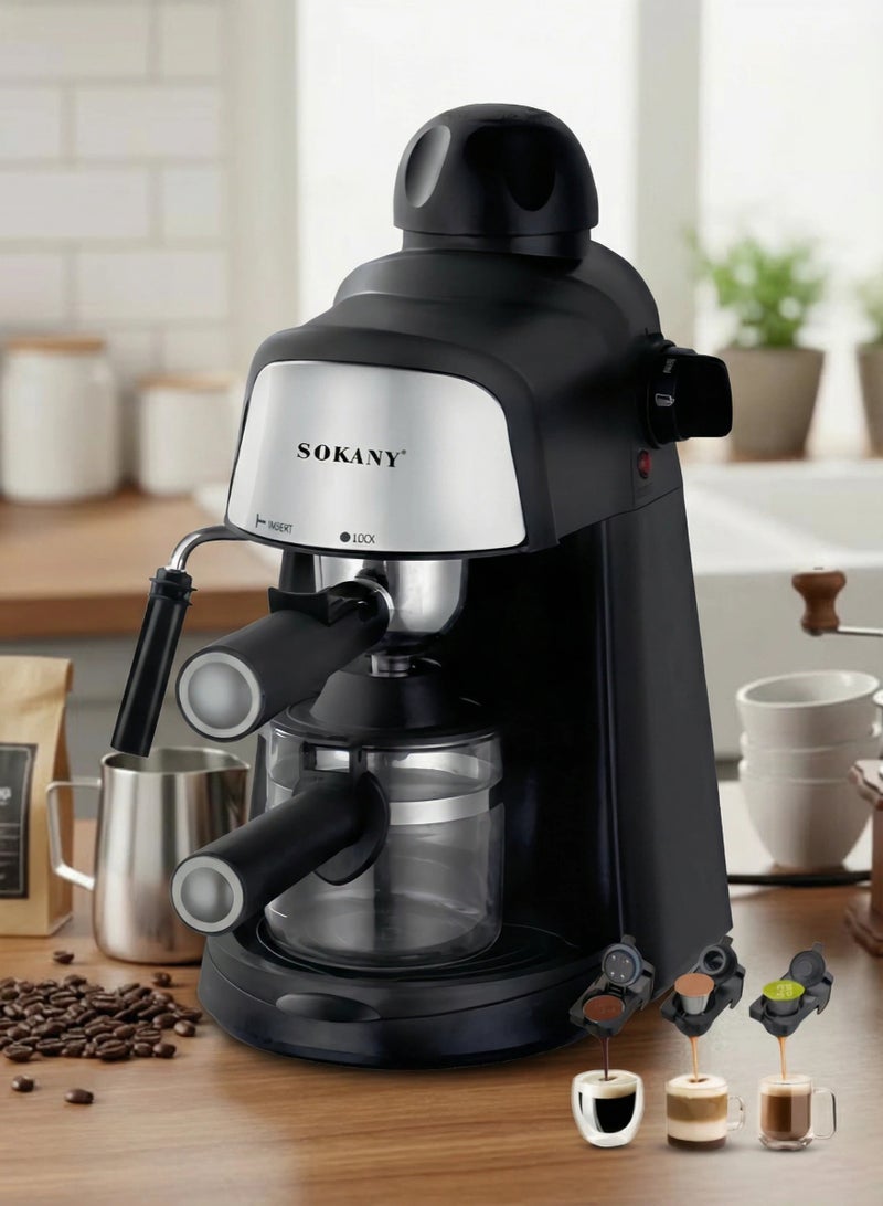 سوكاني صانعة قهوة إسبريسو، آلة قهوة 20 بار، 3 برامج مسبقة، إيقاف تلقائي، صانعة إسبريسو، كابتشينو، لاتيه - Image 1